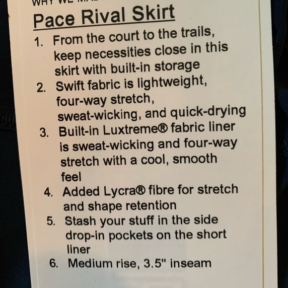 Lululemon pace rival skirt NWT 13” blue - Picture 6 of 6